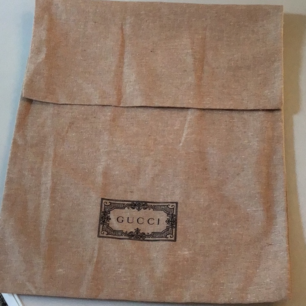 Gucci Tan Dust Bag flip over authentic gucci storage bag